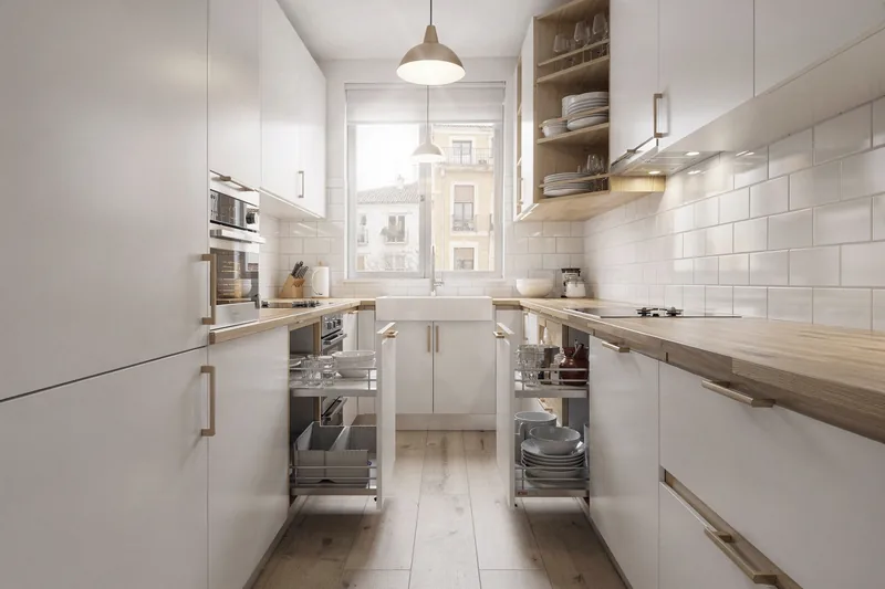 Cocina reformada estilo nórdico en Cruces